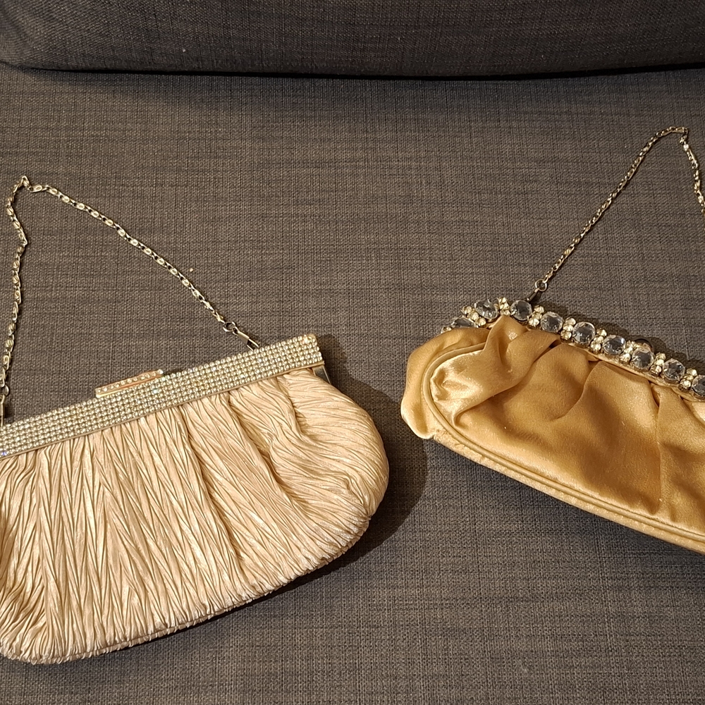 Elegant Gold and Cream Evening Clutch Set